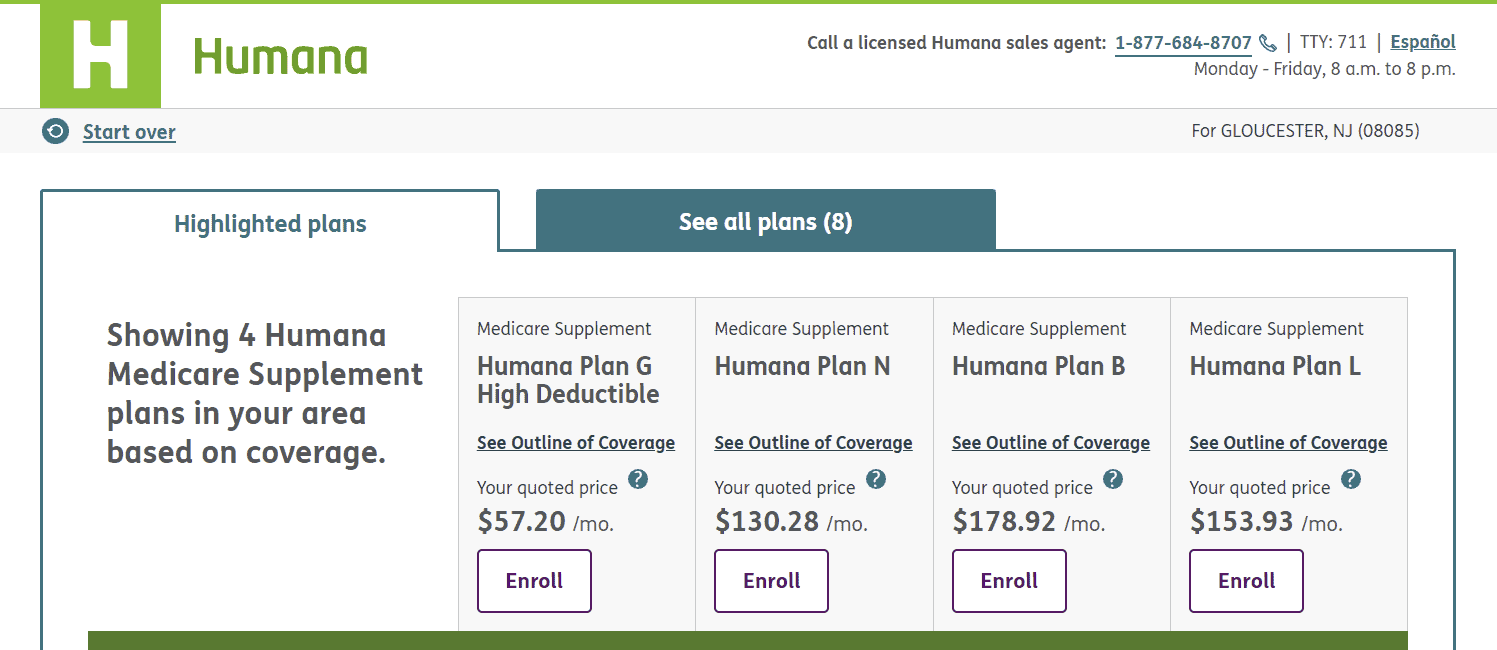 Comparing Humana plans based on ZIP code