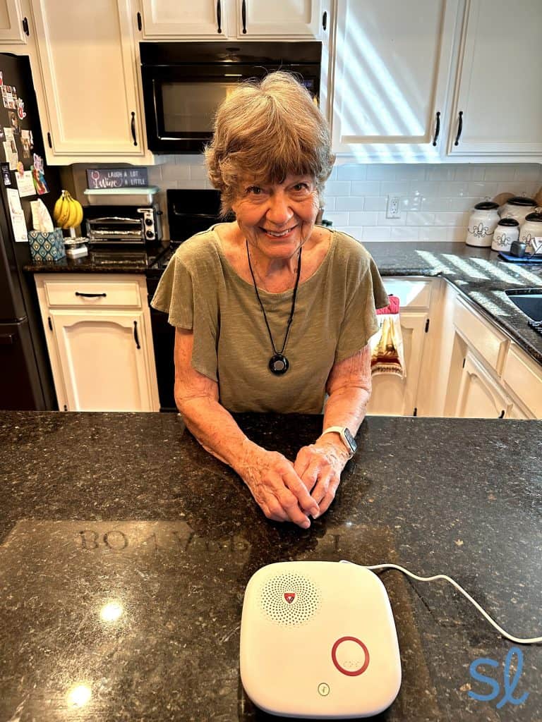 My grandma testing out Medical Guardian's Home 2.0 system