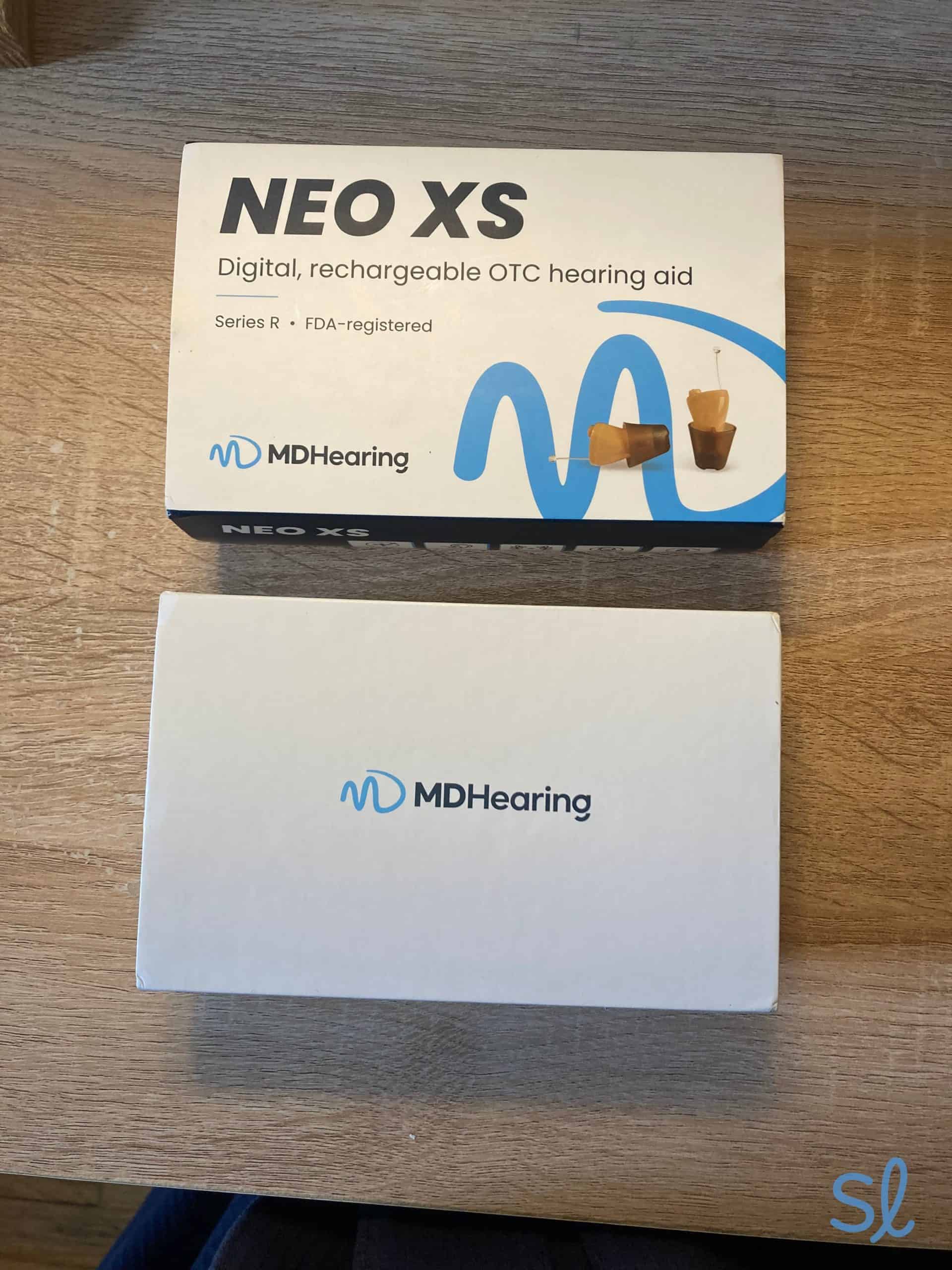 The NEO XS packaging from MDHearing