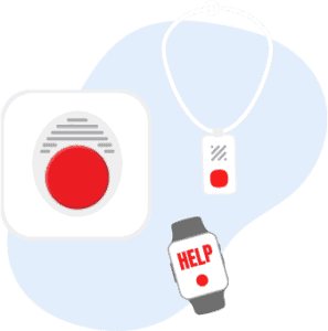 Medical alert system with a necklace and watch