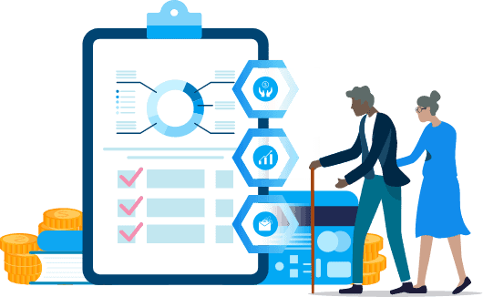 Clipboard with checklist with man and woman next to it