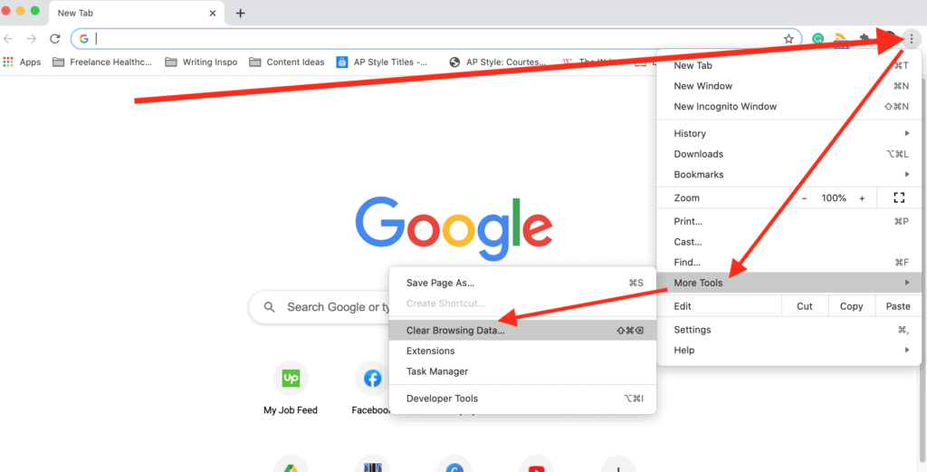 Steps to clear your browser history on Chrome