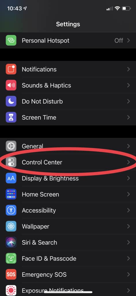 AirPods - Tap "Control Center"