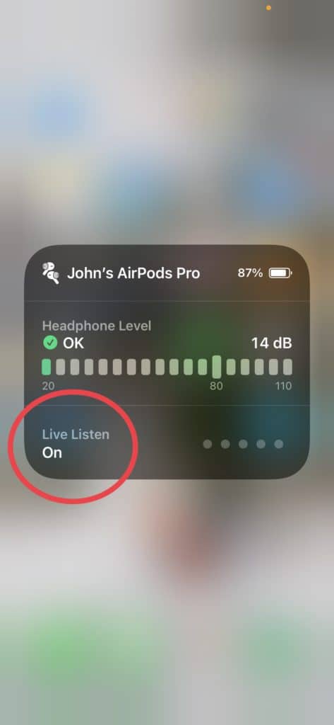 AirPods - Turn off Live Listen