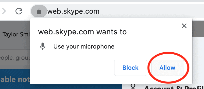 Allow Skype to use your microphone