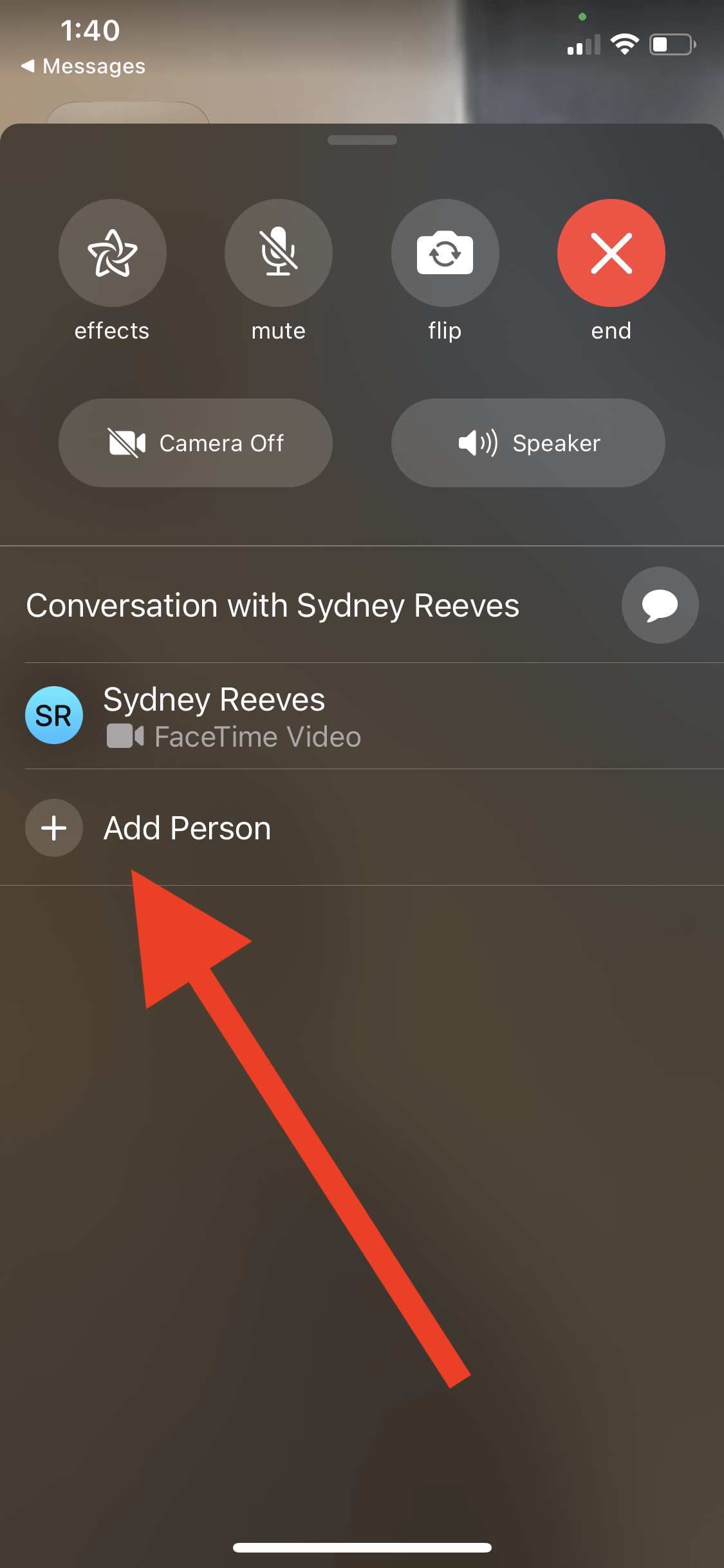 FaceTime - Adding people to a group call