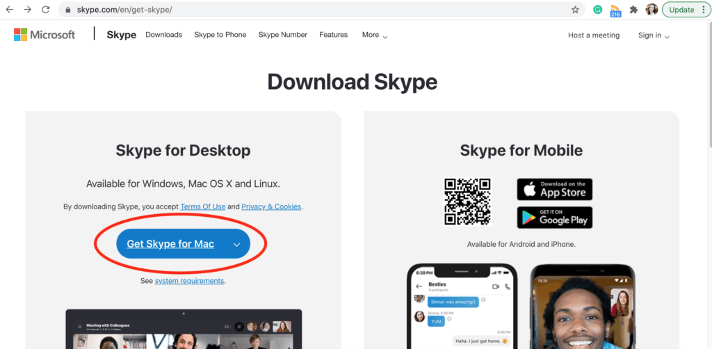 Get Skype on your computer