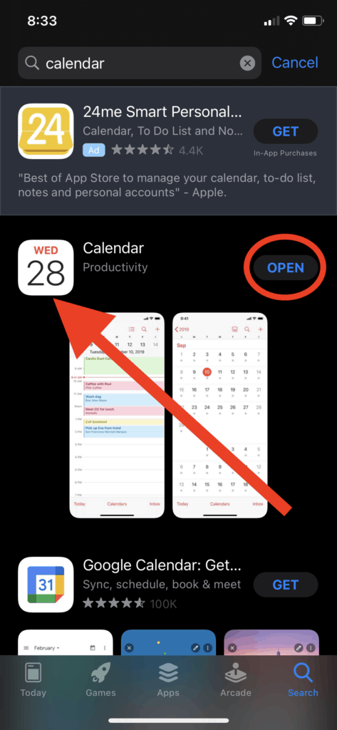 Get the Calendar App