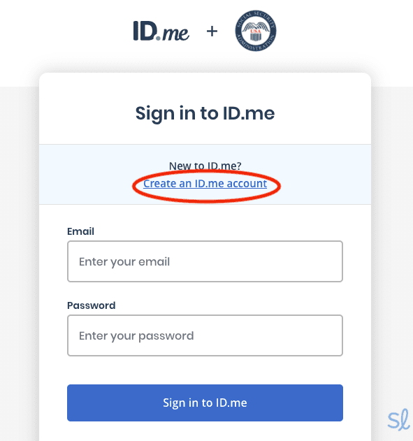 Select Create an ID.me account