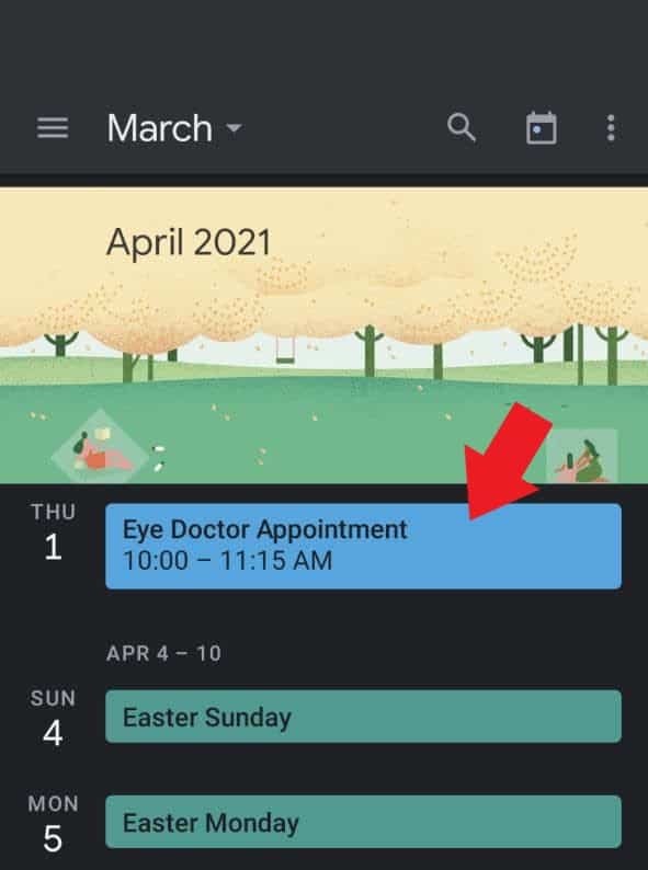 Edit your event in Google Calendar
