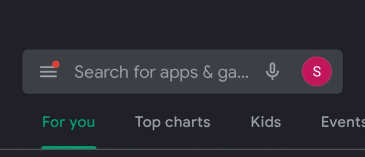Google Play Store search bar