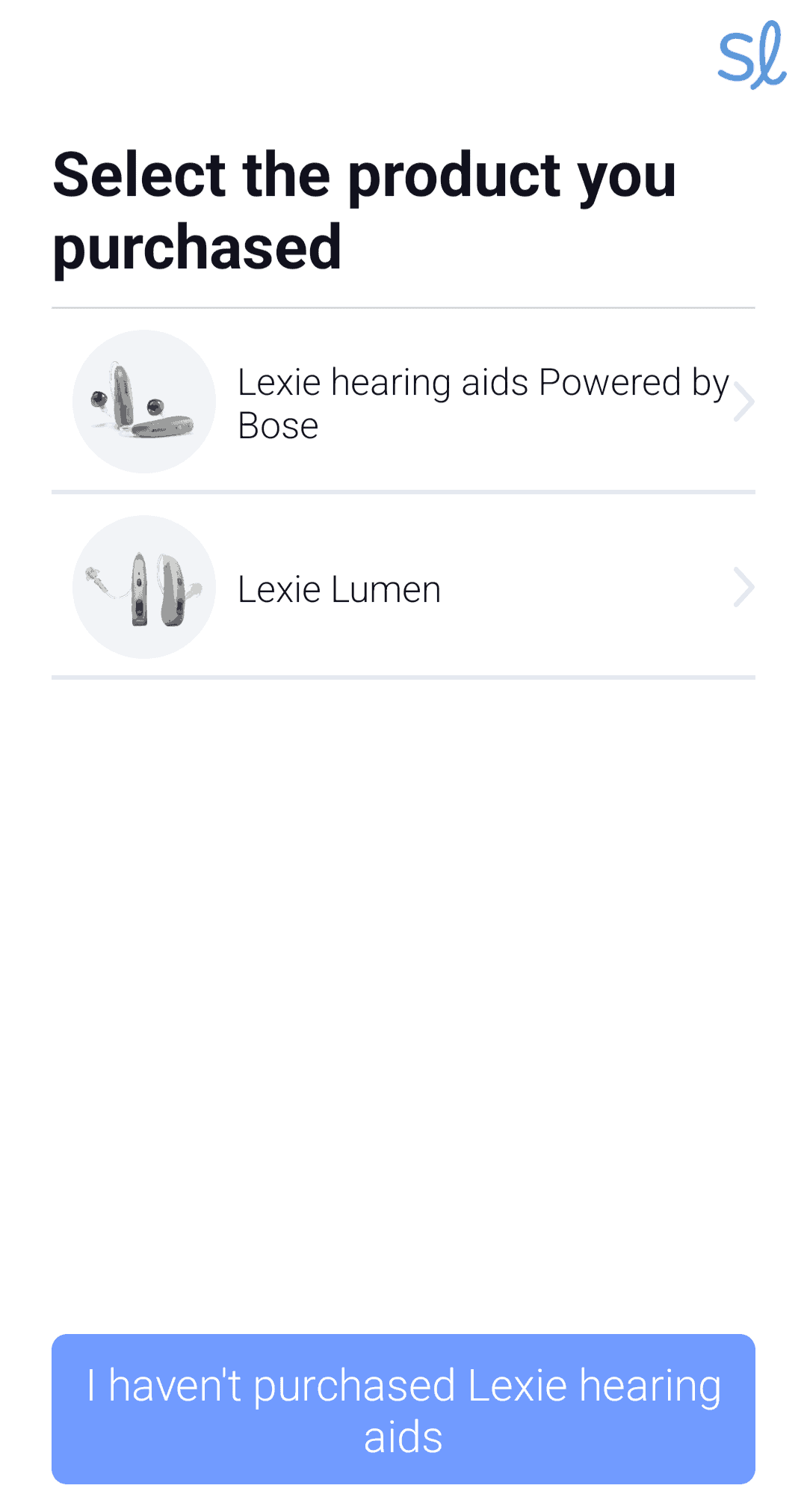Lexie App Product Choice
