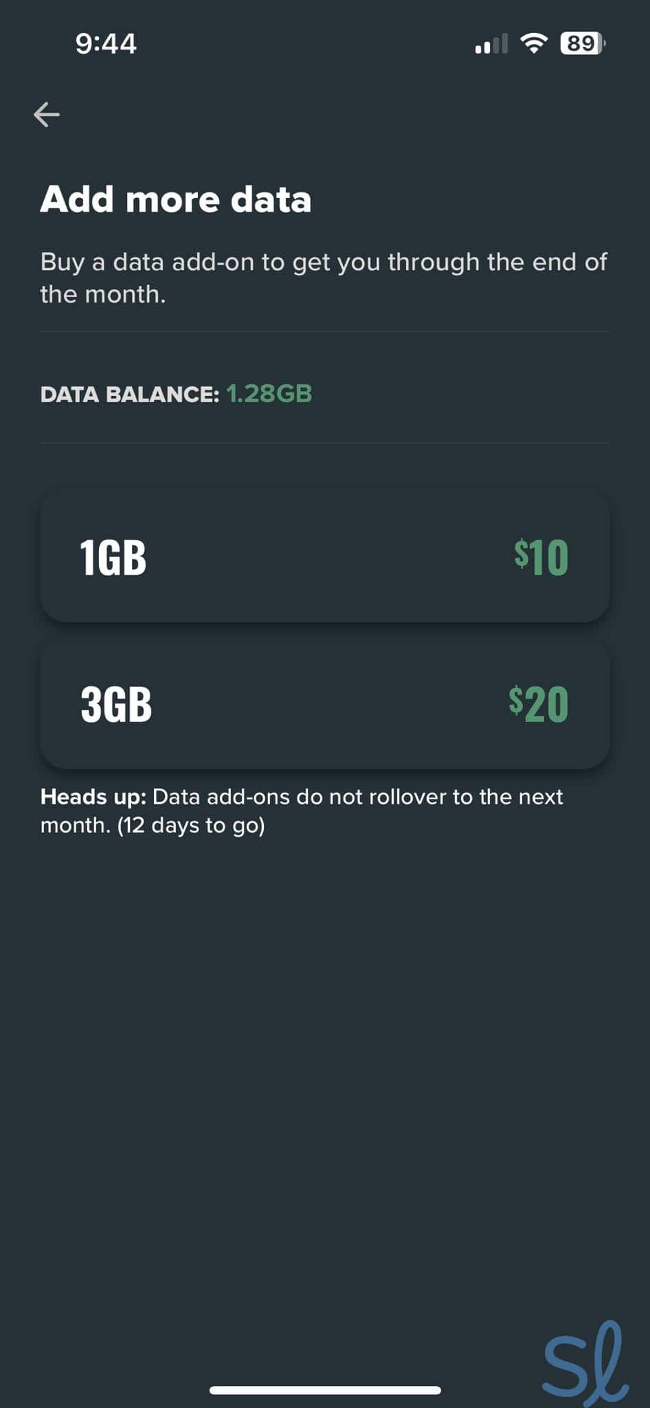Tracking data usage in the Mint Mobile app