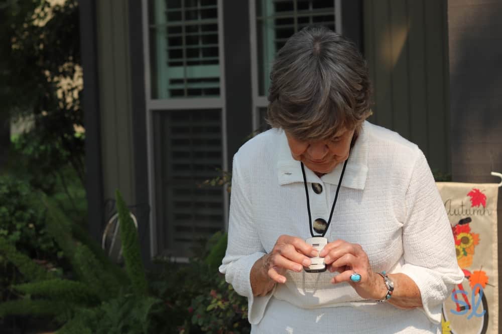 Our editor's grandma trying out her Lively Mobile Plus