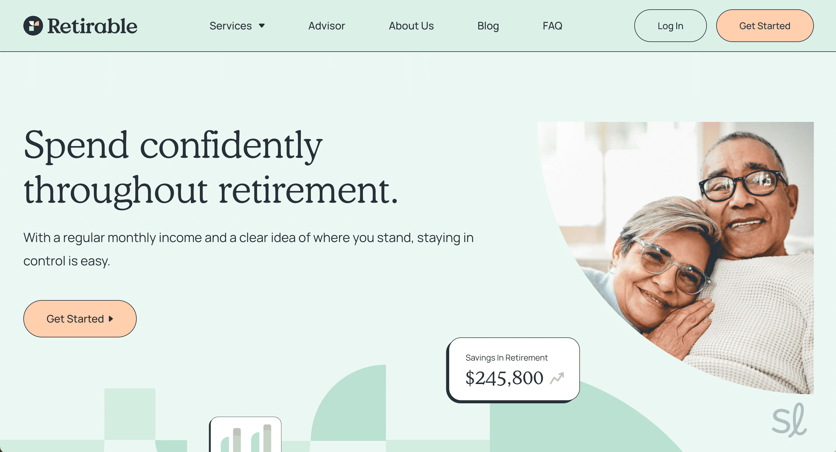 Select "Get Started" on Retirable's home page