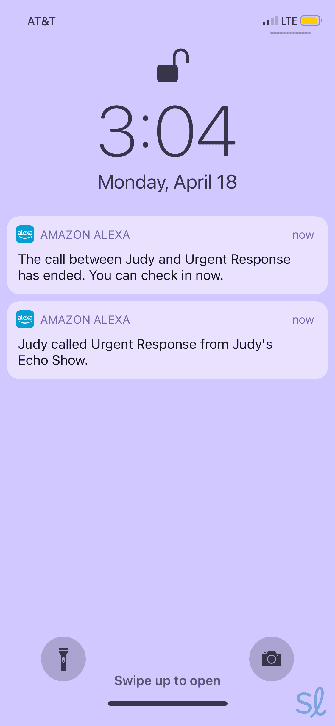 Alexa Together notifications for Urgent Response calls