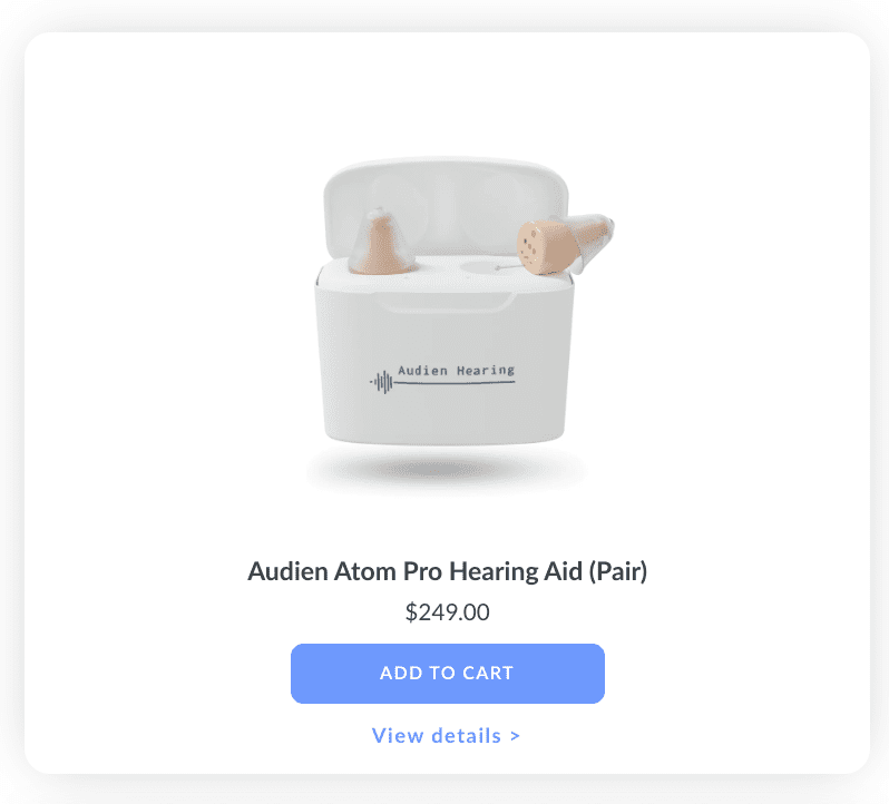Adding the Audien Atom Pro to my cart