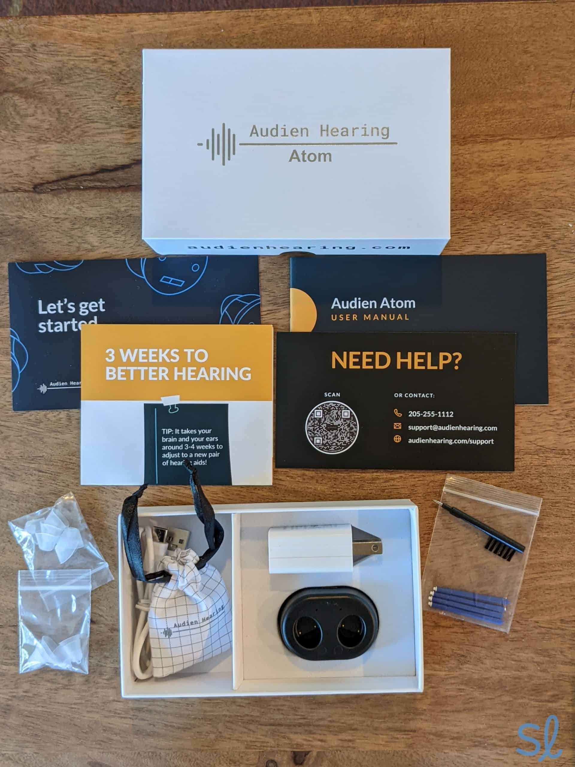 Audien Atom Hearing Aids Package