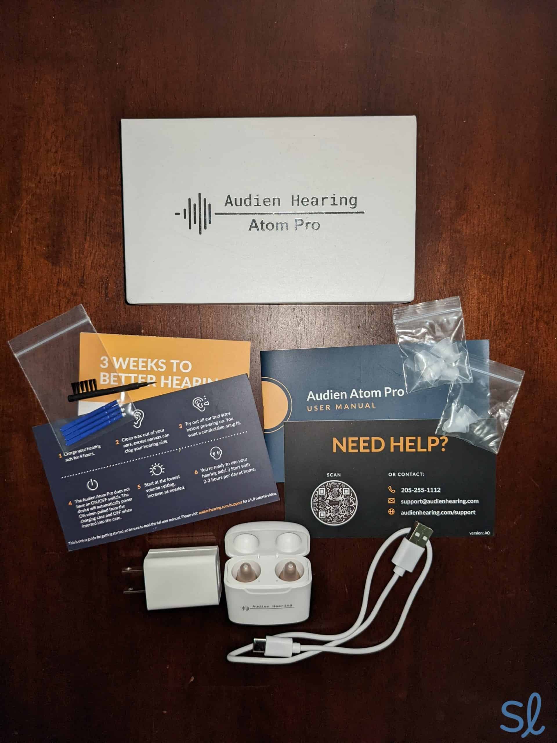 Audien Atom Pro Hearing Aids Package