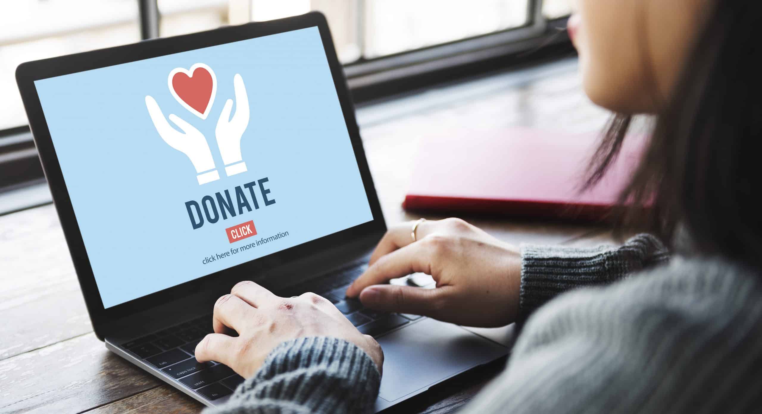 Charity scam on computer