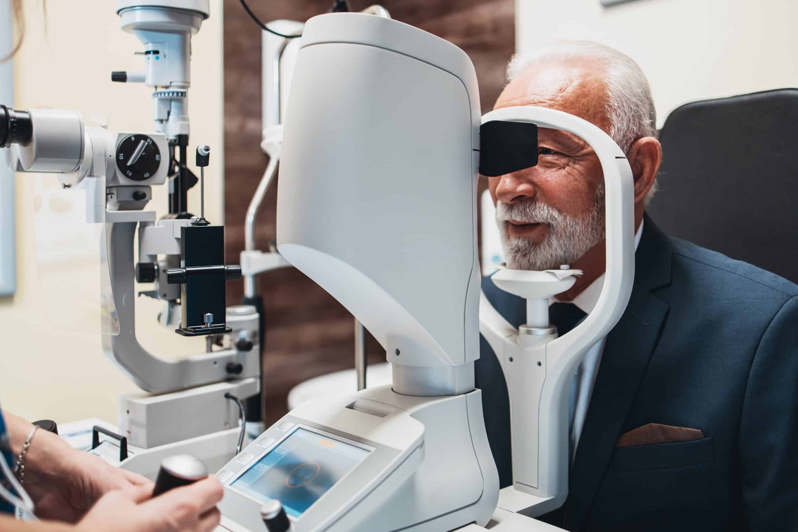 Man getting an eye exam