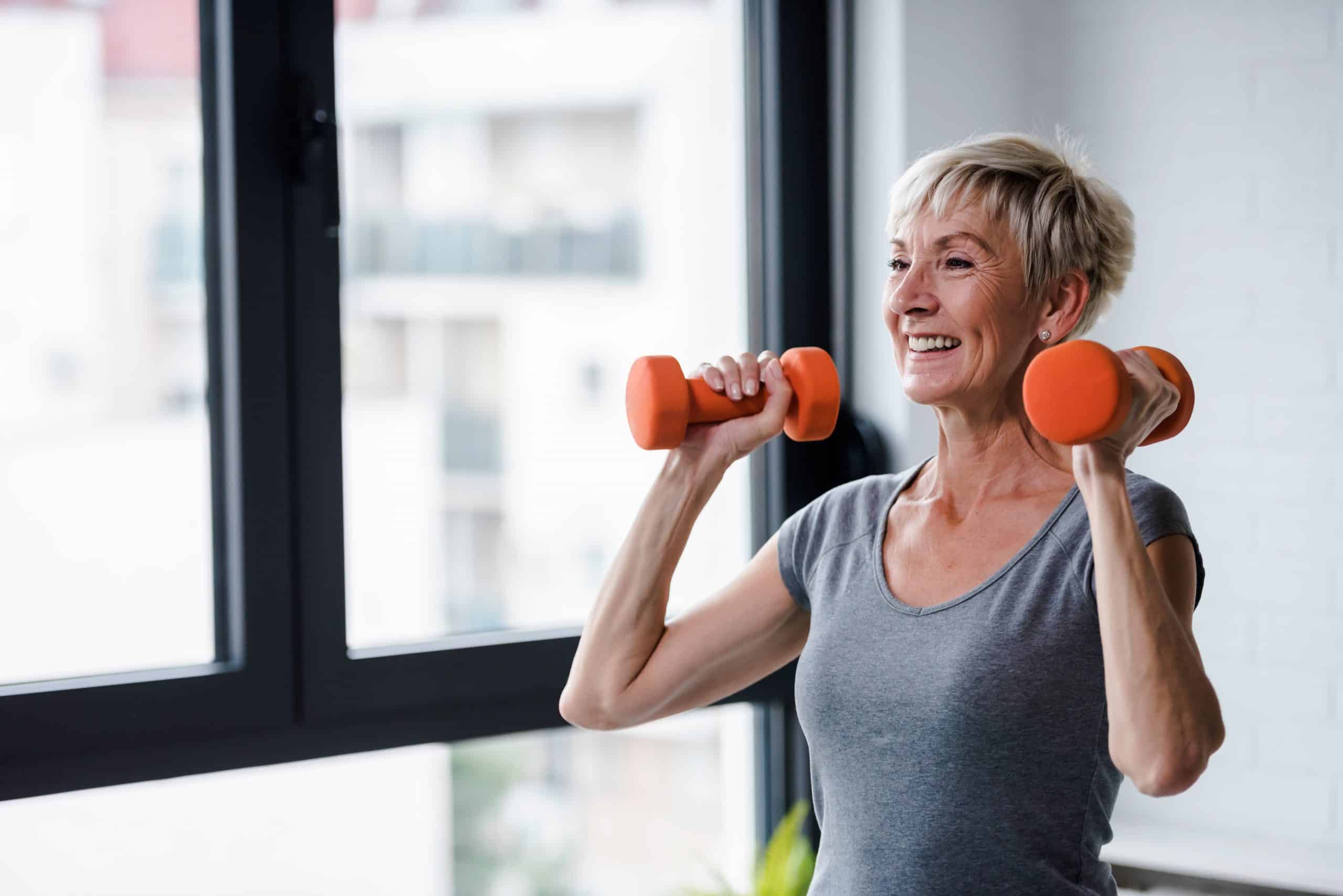 Woman lifting weights