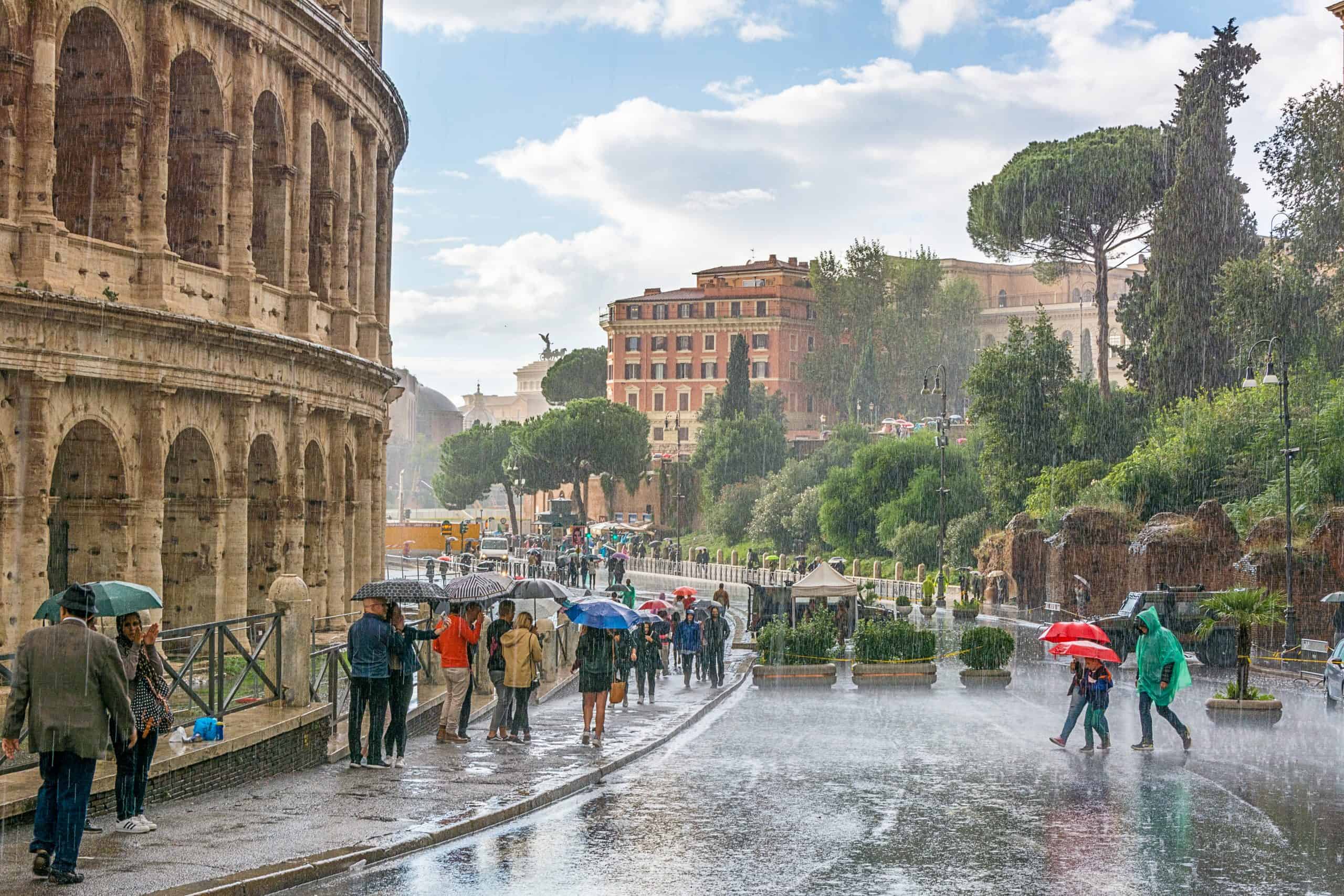 Rainy day in Rome, Italy