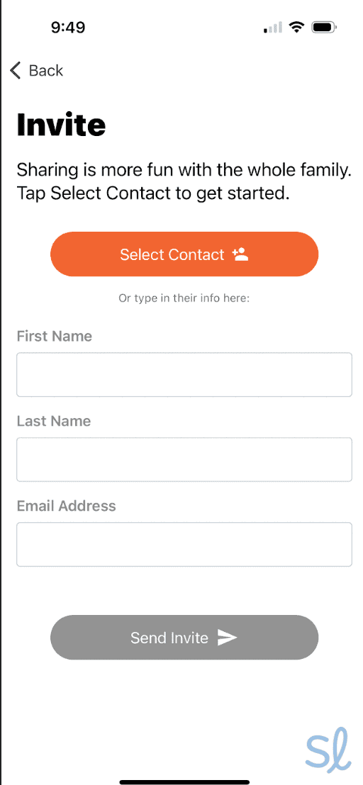 Inviting approved contacts to Consumer Cellular's GrandPad via the GrandPad mobile app