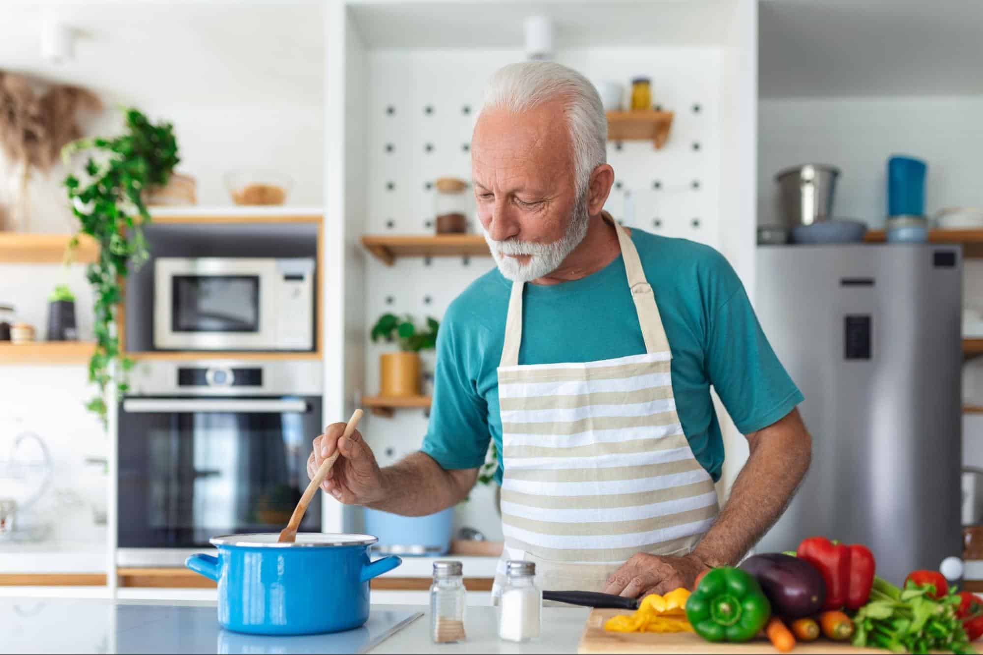 A man cooking