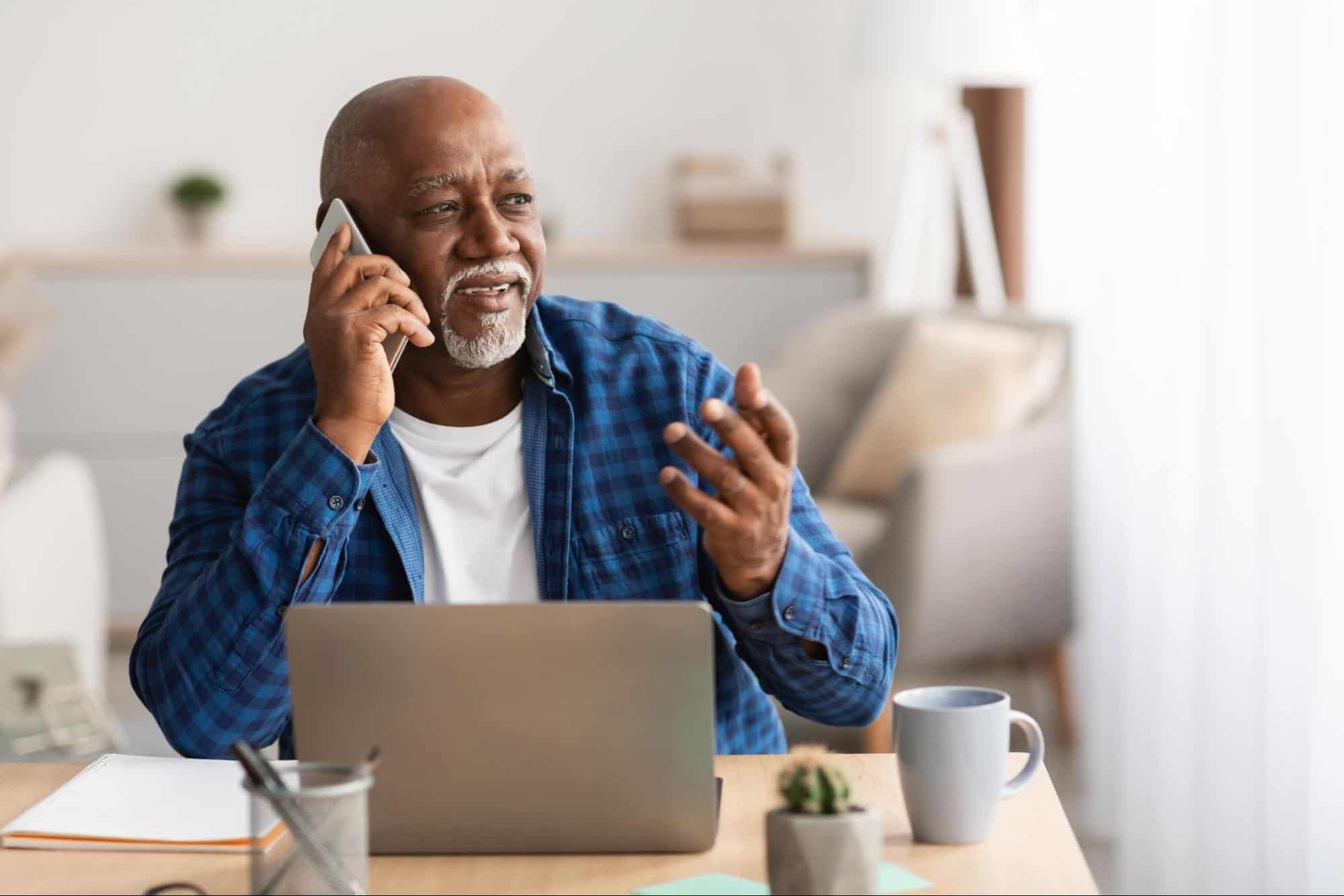 A man on the phone