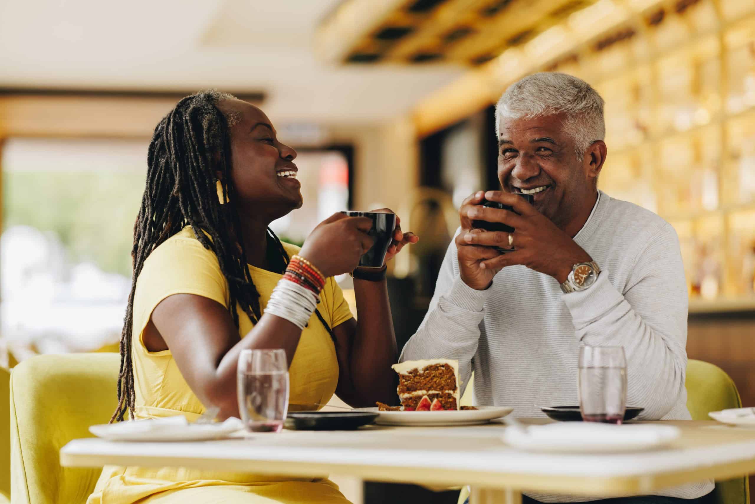 Couple having coffee together