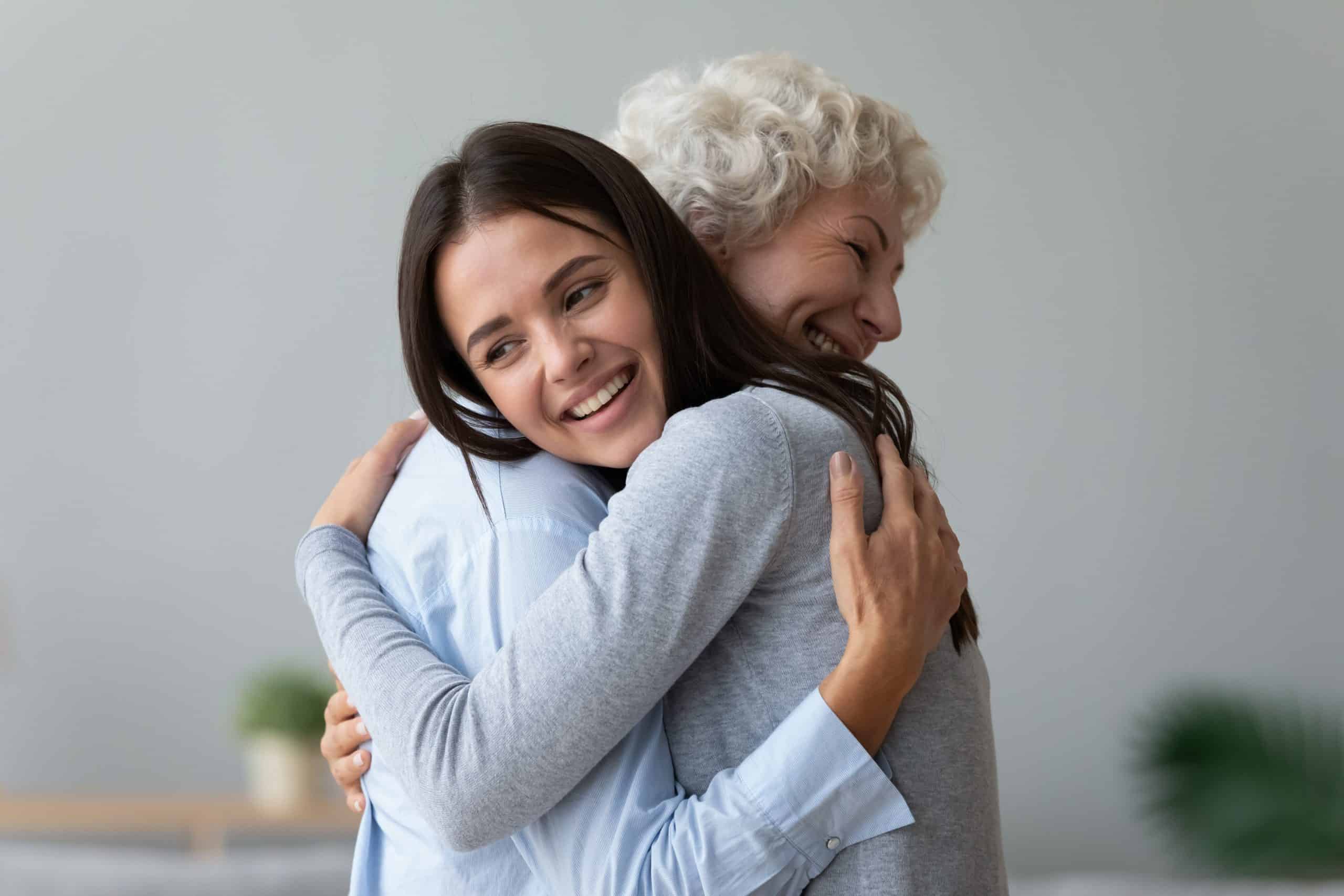 Two women hugging