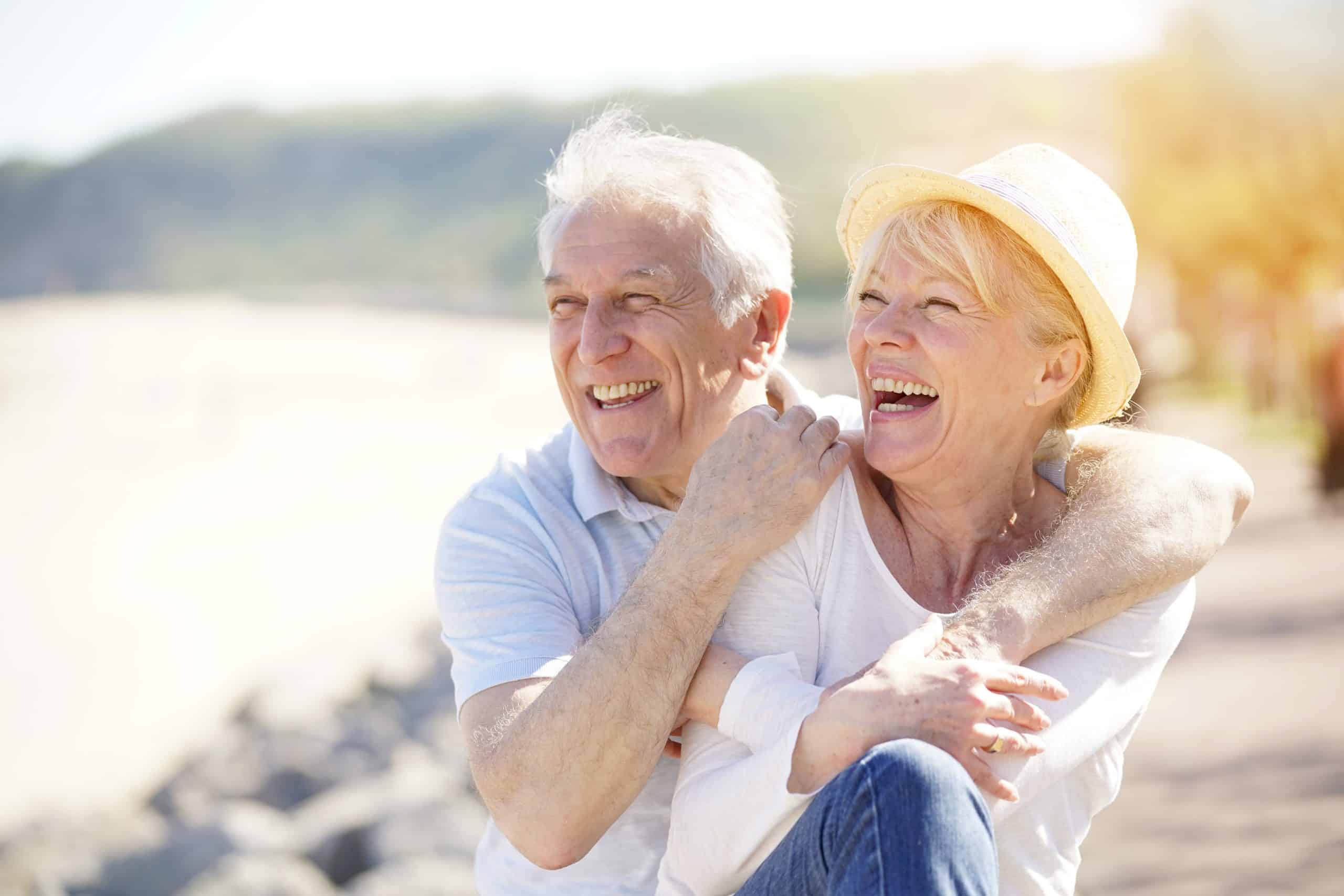 Senior couple laughing