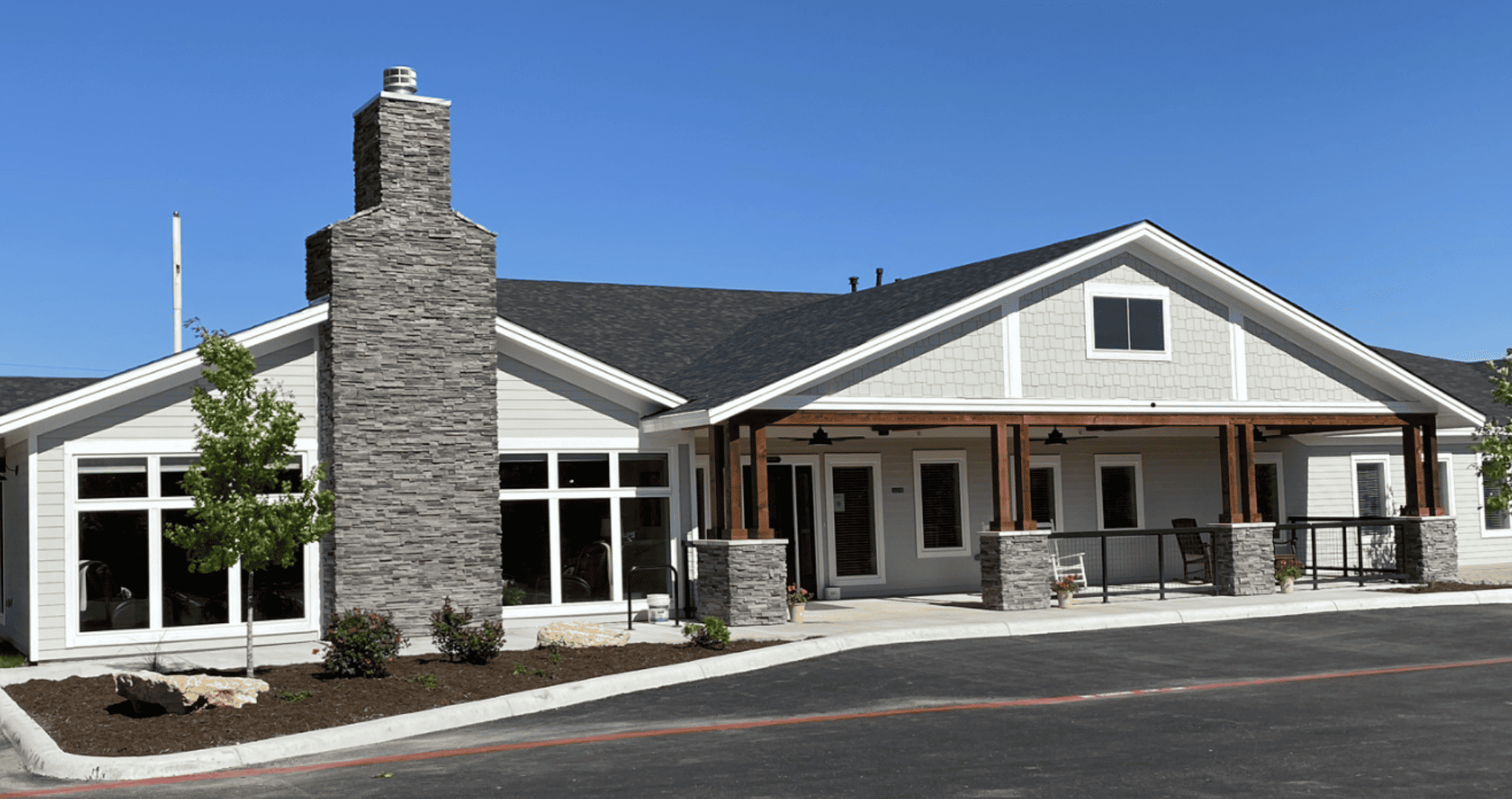 The front entrance of BeeHive Homes of Crownridge Assisted Living.