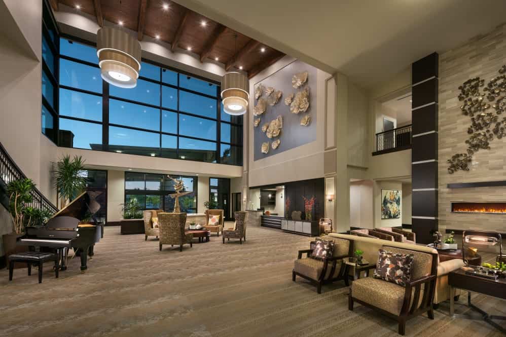 The lobby is the gateway to luxurious living at Clearwater.