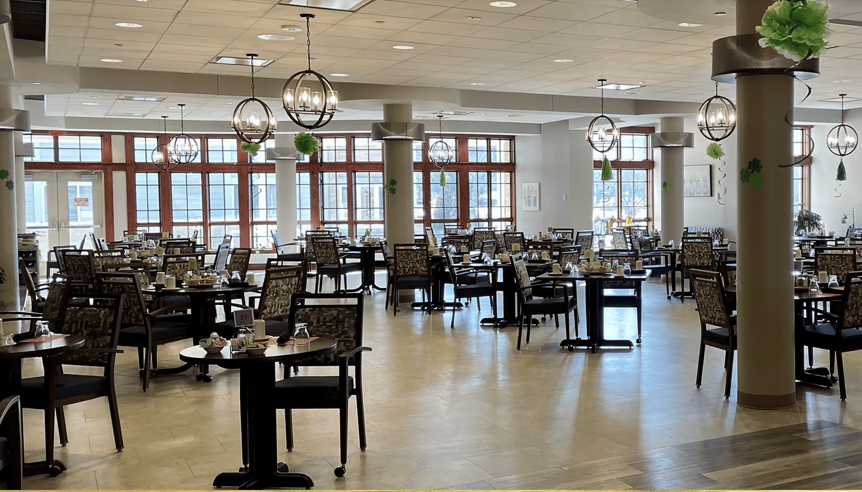 The dining hall at New Cassel Retirement Center. 