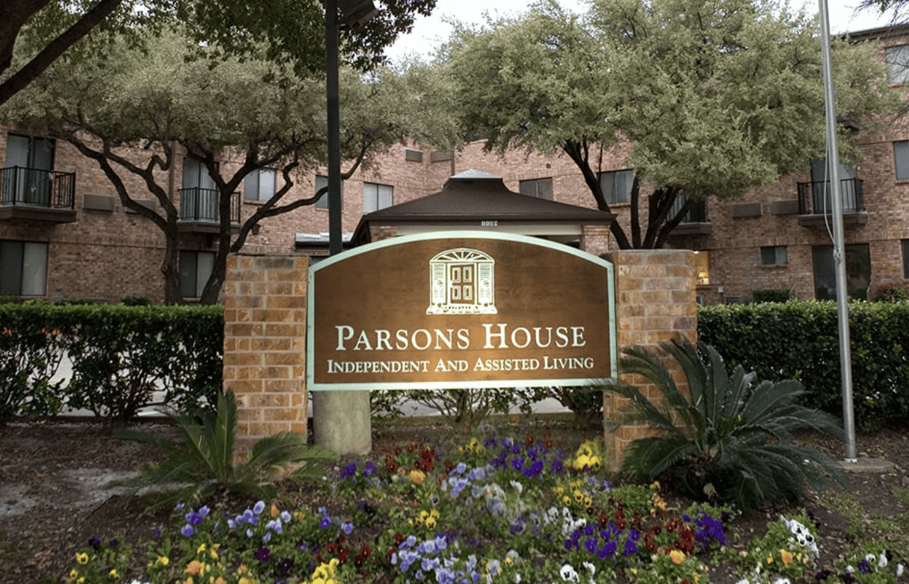The sign outside Parsons House Austin.