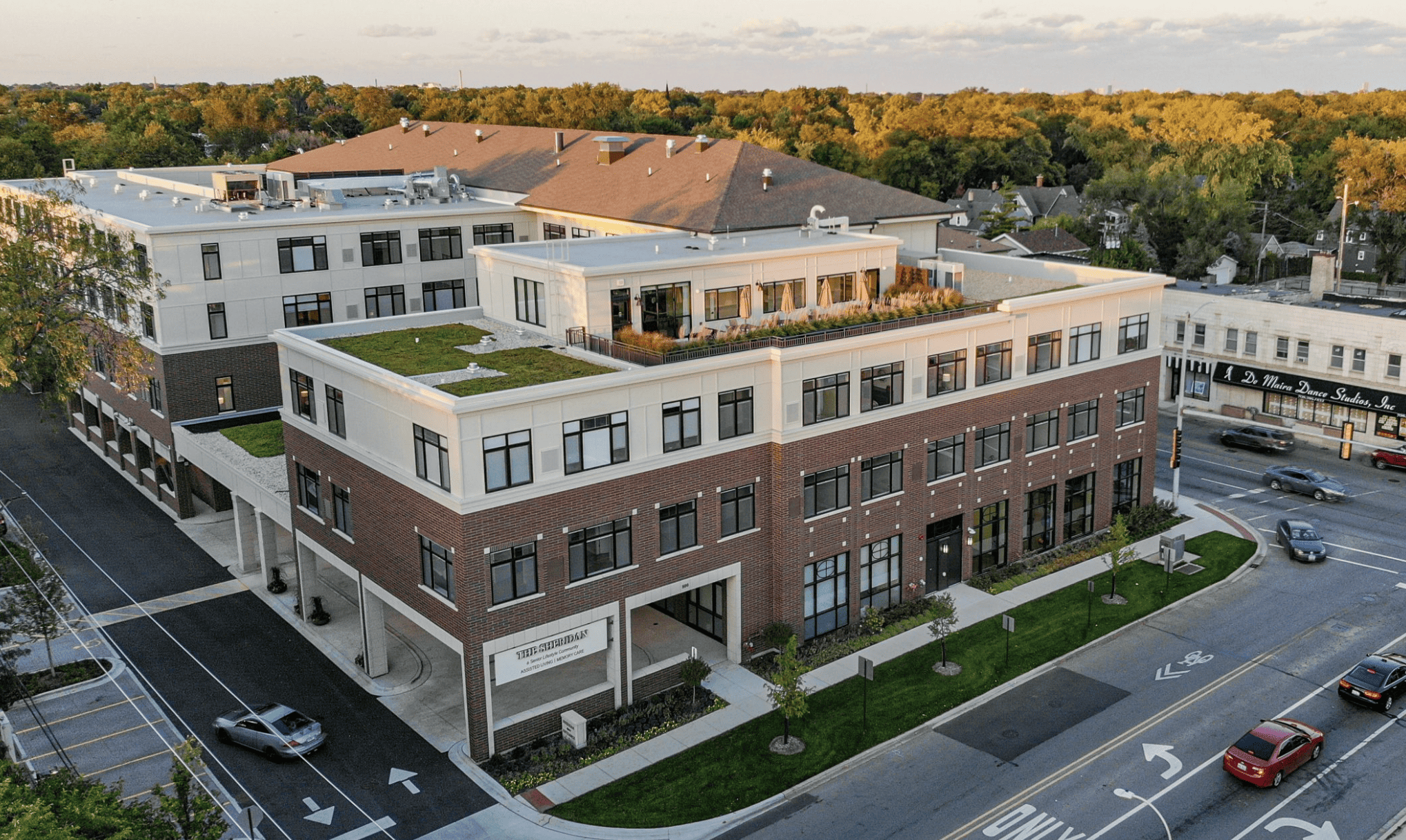 A bird’s eye view of the Sheridan at River Forest.