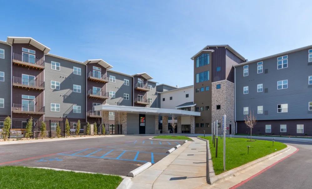 An exterior view of the apartments at Turner Rock Senior Living Community.