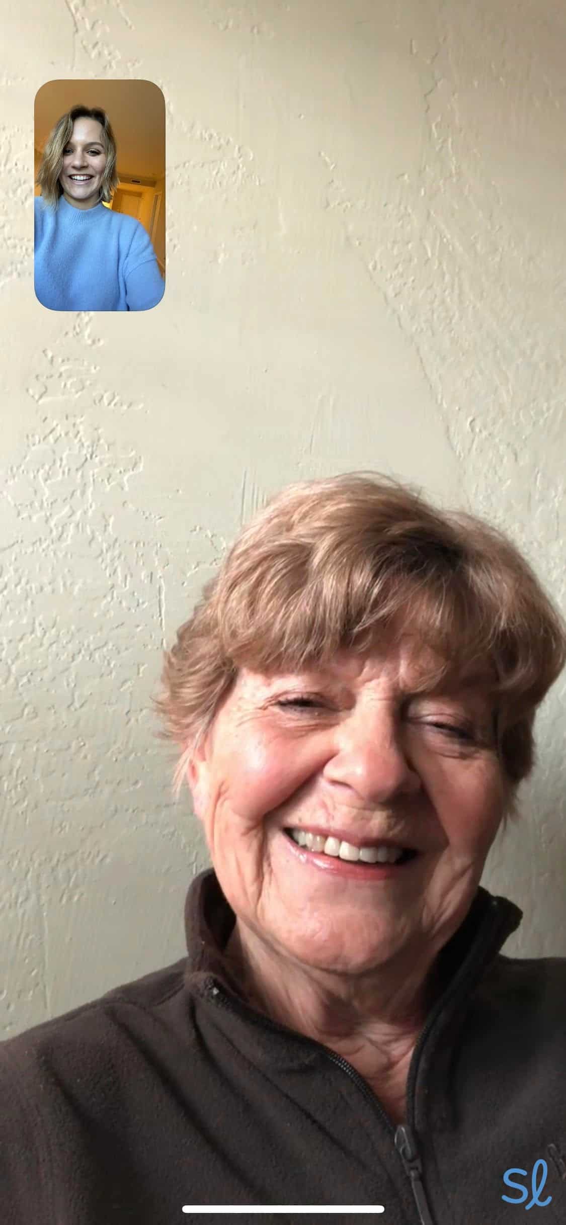 FaceTiming with my grandma on our iPhones
