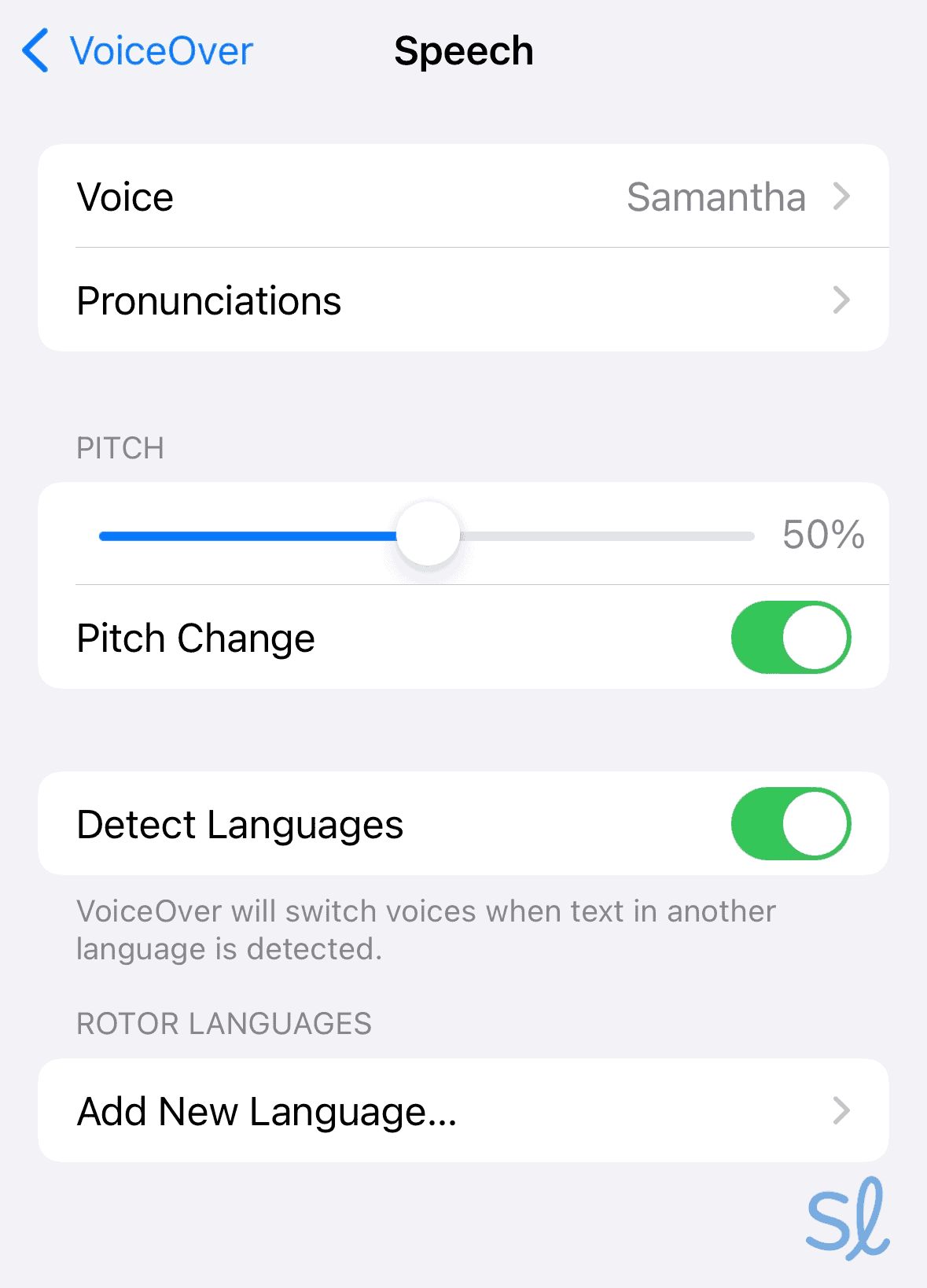 Adjusting the iPhone's VoiceOver settings 
