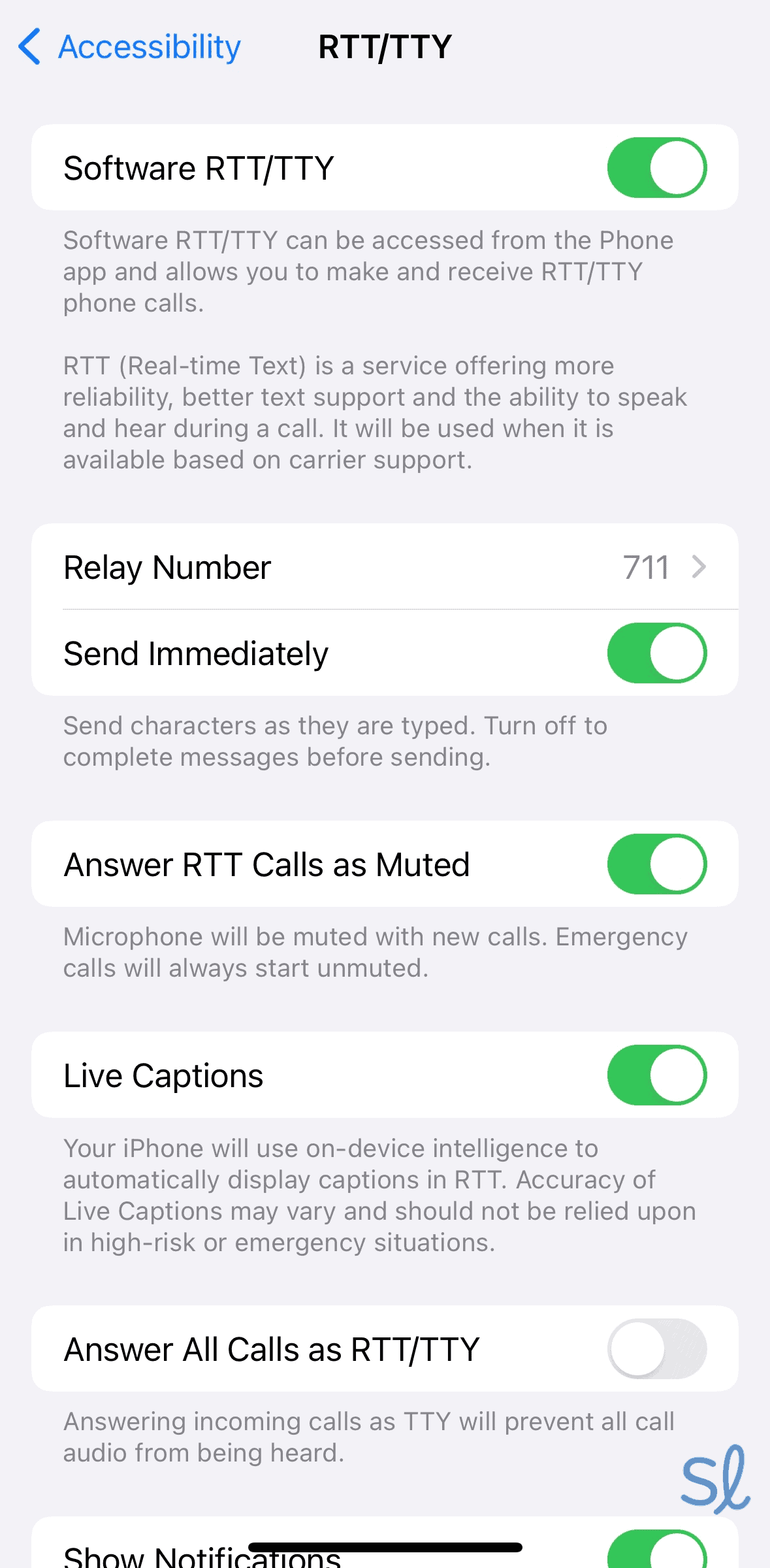 Using the iPhone's RTT/TTY settings 