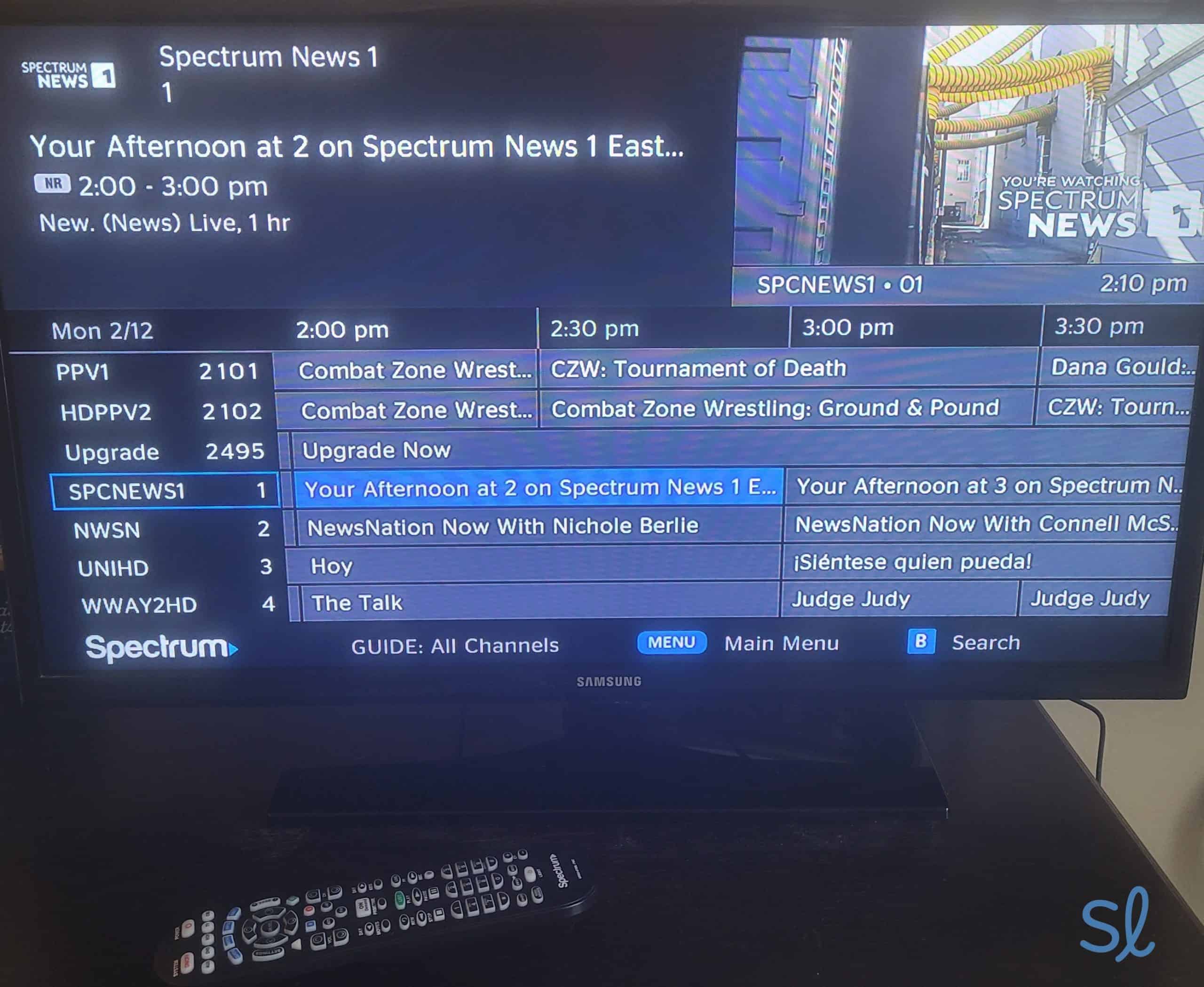 Browsing channels with Spectrum 