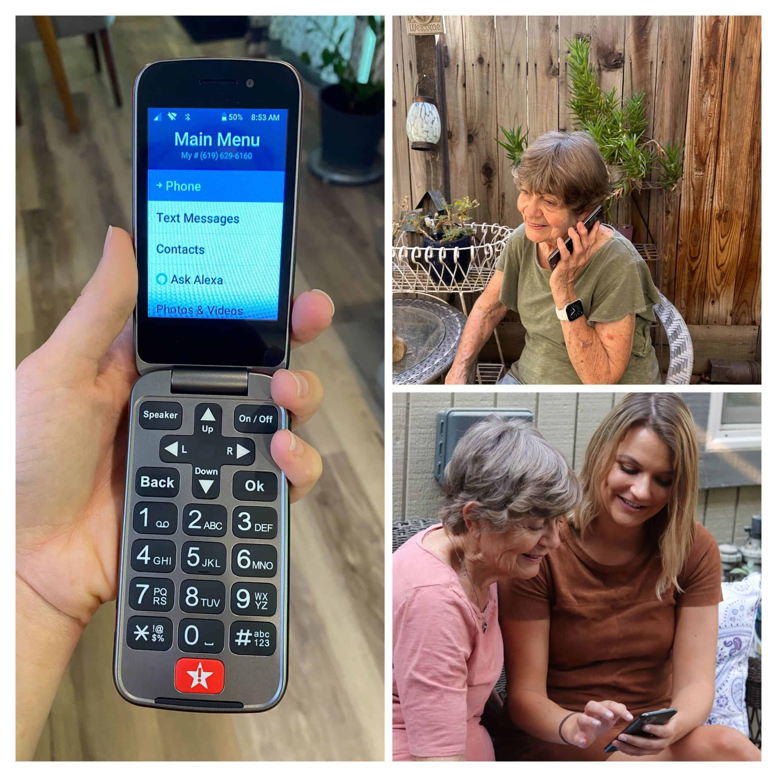Our team testing out senior-friendly cell phones
