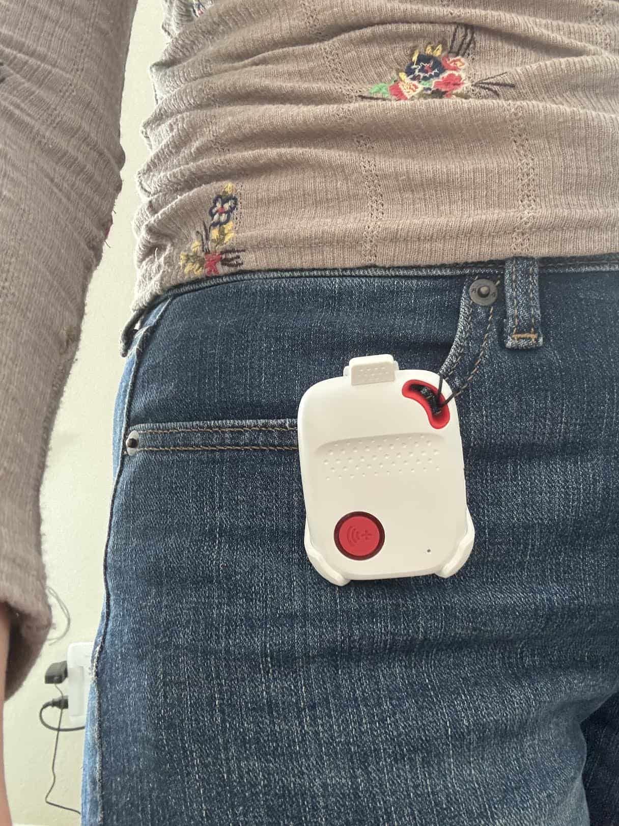 Ana testing Bay Alarm Medical's SOS All-in-One 2 system